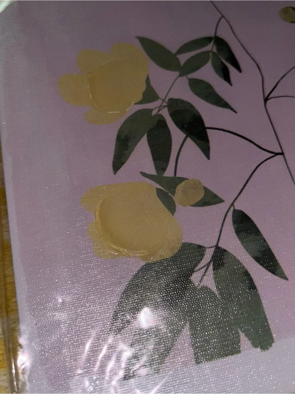 Floral Botanical Wall Art Canvas in Pink with Yellow flowers! NWT